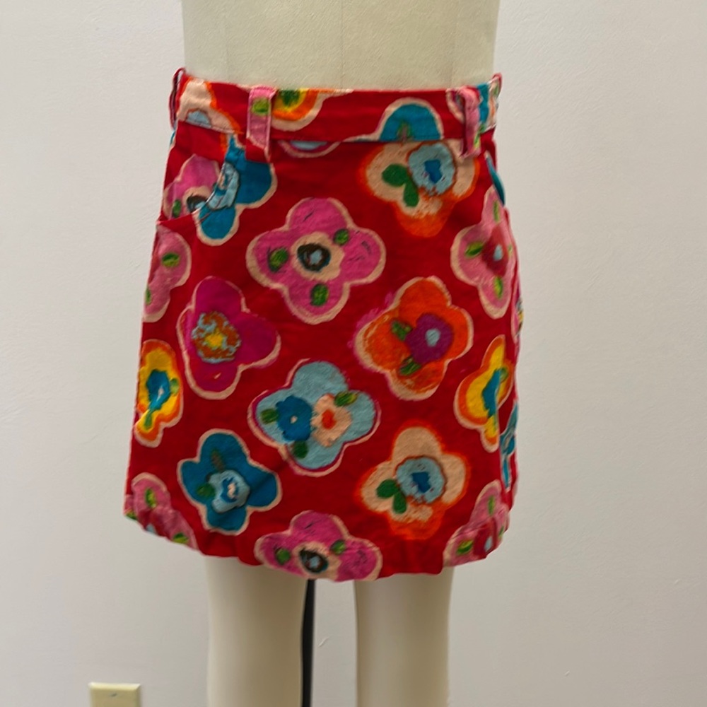Oilily Size 7 Girls Floral Velvet Skirt 🌹🌺
